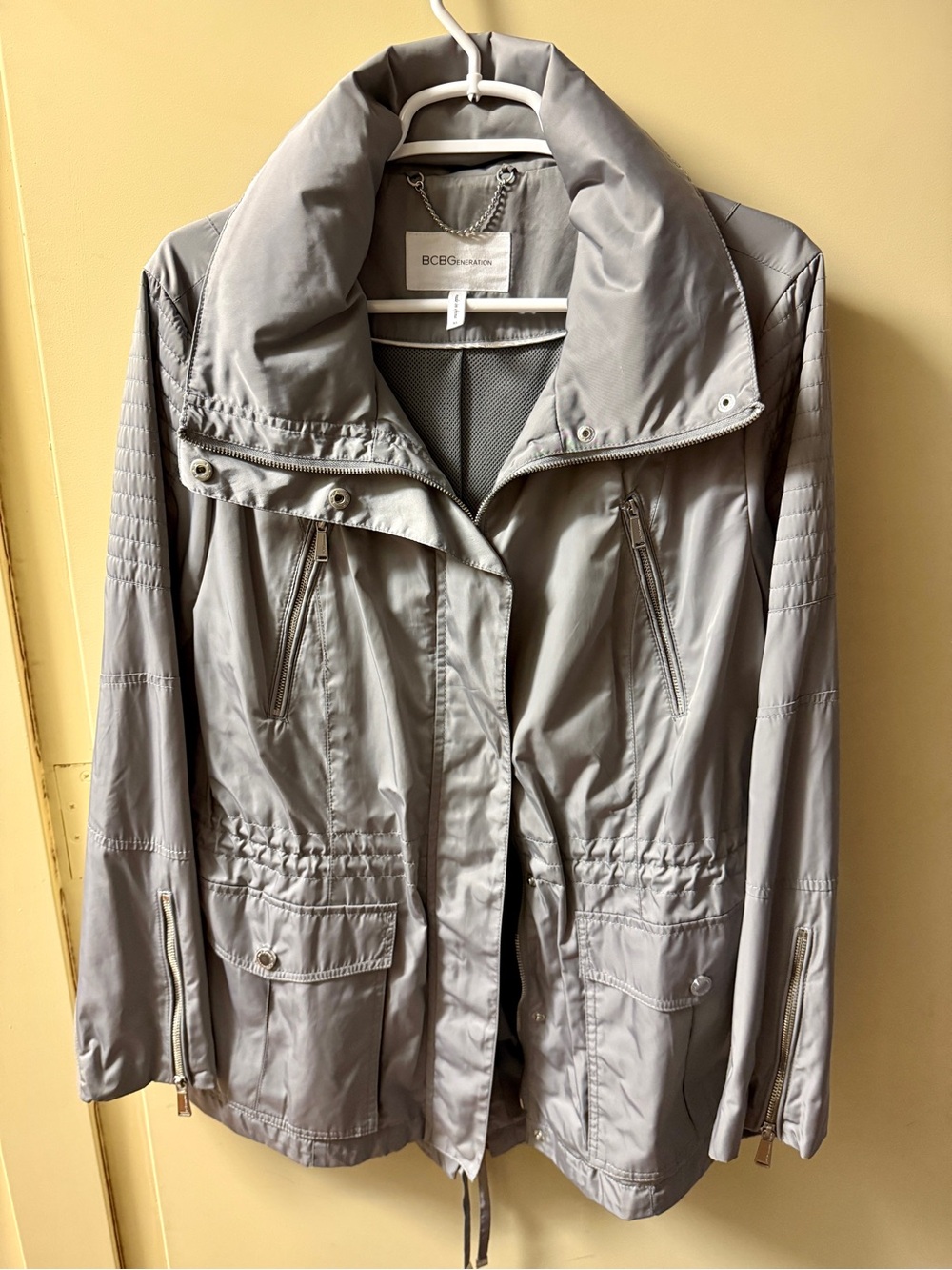 BCBGeneration Women's Light Gray Utility Anorak Jacket